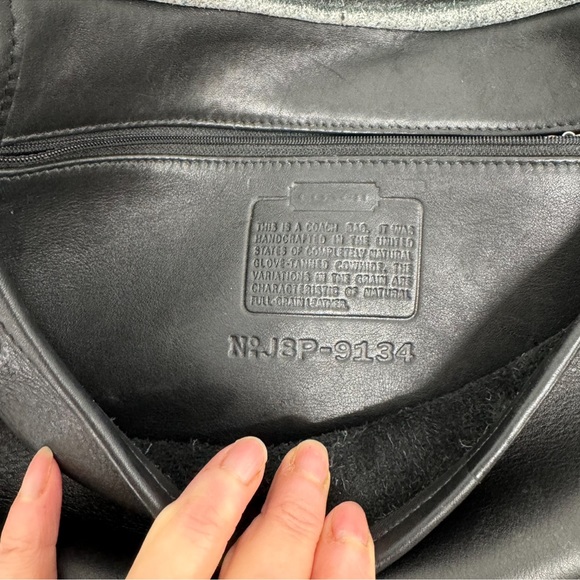 VINTAGE COACH BLACK HIPPIE FLAP SHOULDER BAG Handcrafted - #9134 - Picture 7 of 12